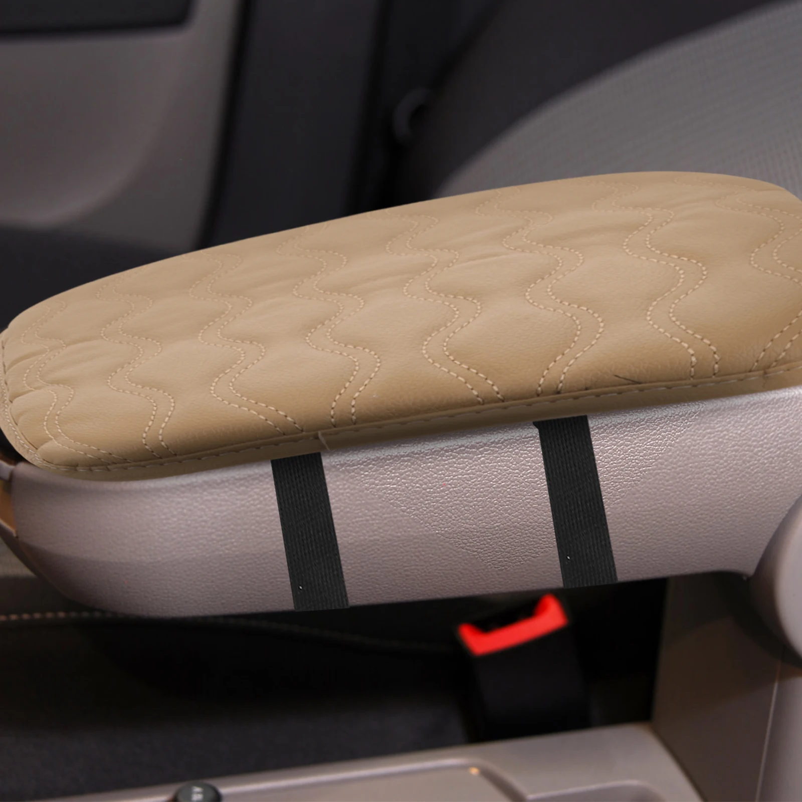 

Beige Memory Foam Armrest Pad Universal Fit Comfortable Support Car Center Console Cushion Protection Accessory