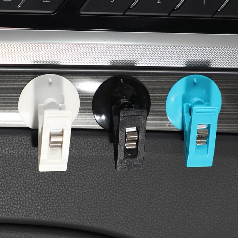 2/4Pcs Suction Cup Clip Car Interior Window Clip Removeable Bill Card Clamp Holder Ticket Fastener Clip Car Interior Accessories