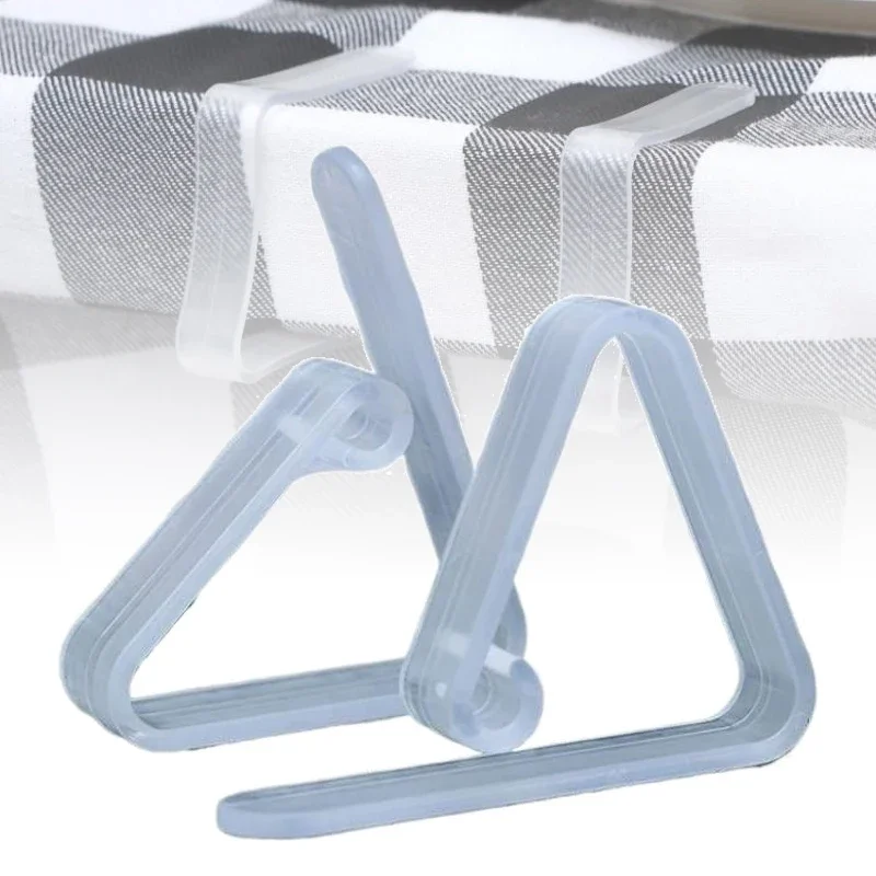 10pcs Clear Tablecloth Clips Picnic Cloth Plastic Clip Windproof Table Cover Holder Clamps For Home Kitchen Restaurant Accessory