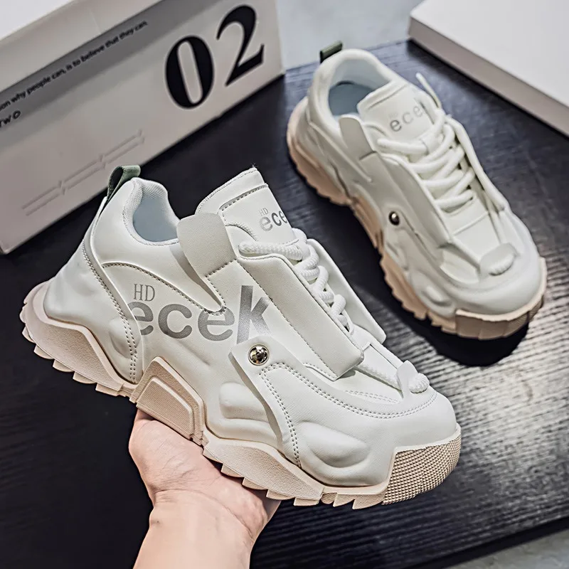 Zapatillas de Plataforma para Hombre, Zapatos Casuales de Cuero de Diseñador de Moda, Zapatillas de Hombre con Plataforma y Aumento de Altura, Zapatillas Hombre