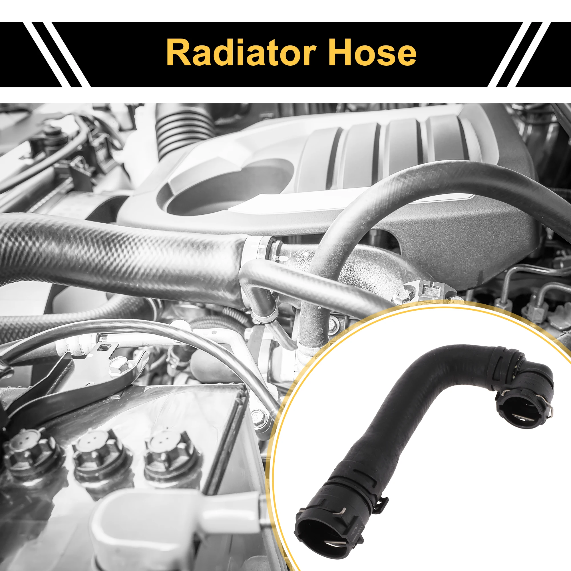 

UXCELL Radiator Hose for Land Rover Defender 90 3.0L 2021-2023 No.LR128310 Rubber Black