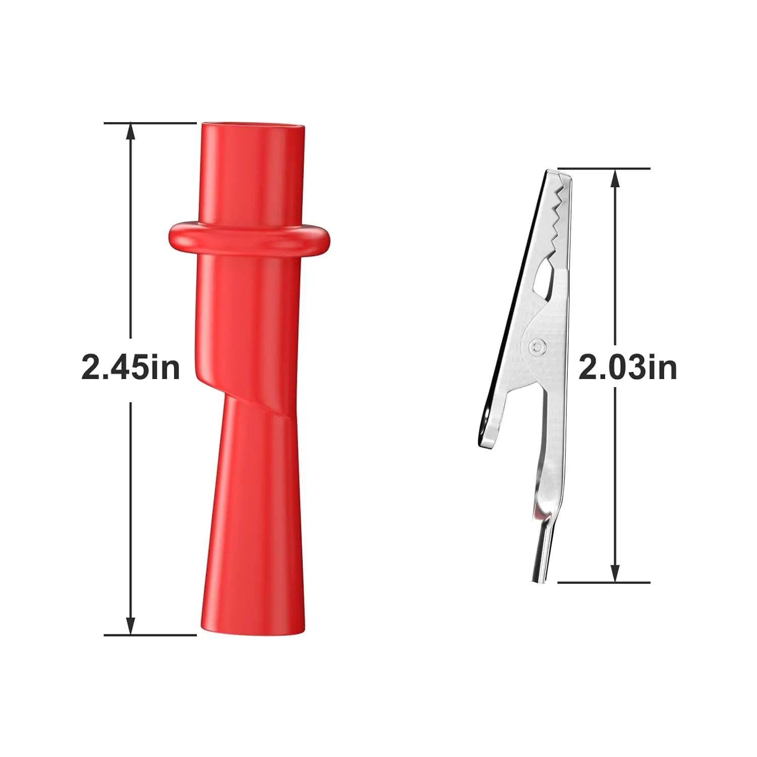 Multimeter Push on Alligator Clips Set 4PCS Insulated Crocodile Clamps for Electrical Testing
