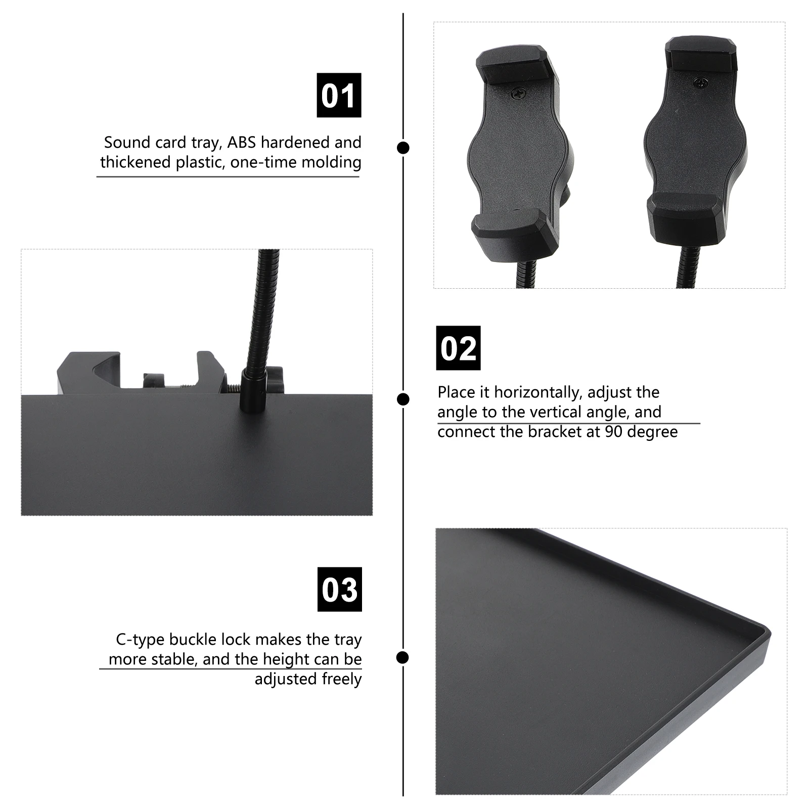 

Clamp-On Sound Card Tray Mobile Phone Stand Tripod Abs Thickened Plastic Mic Stand Shelf Holder Detachable Phone Clip Broadcast