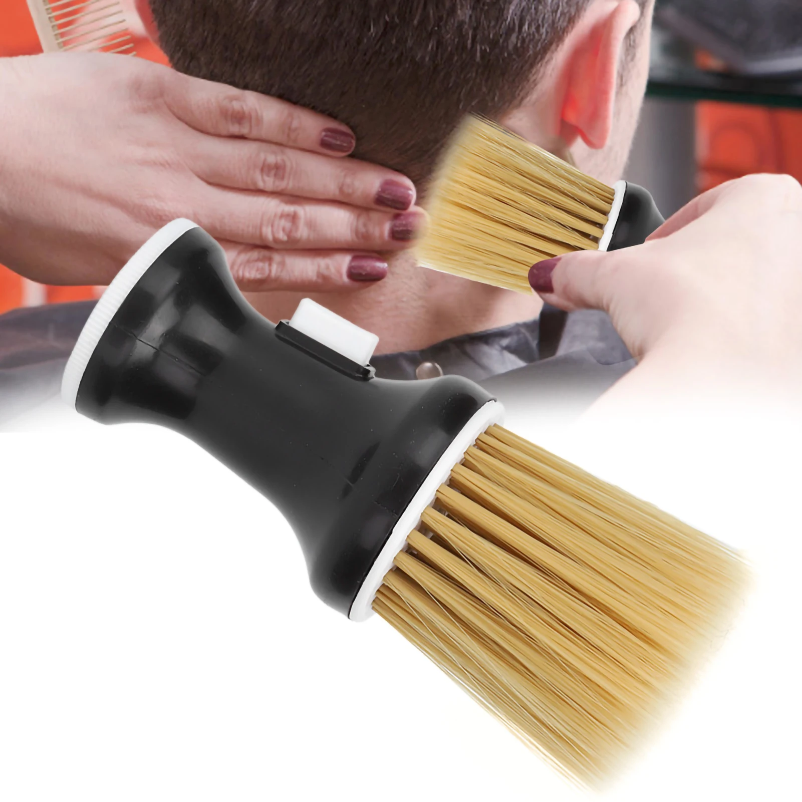 Soft Hair Comb Neck Duster Hairdressing Powder Storage Styling Dust Cleaning Brush Hair Styling Tool