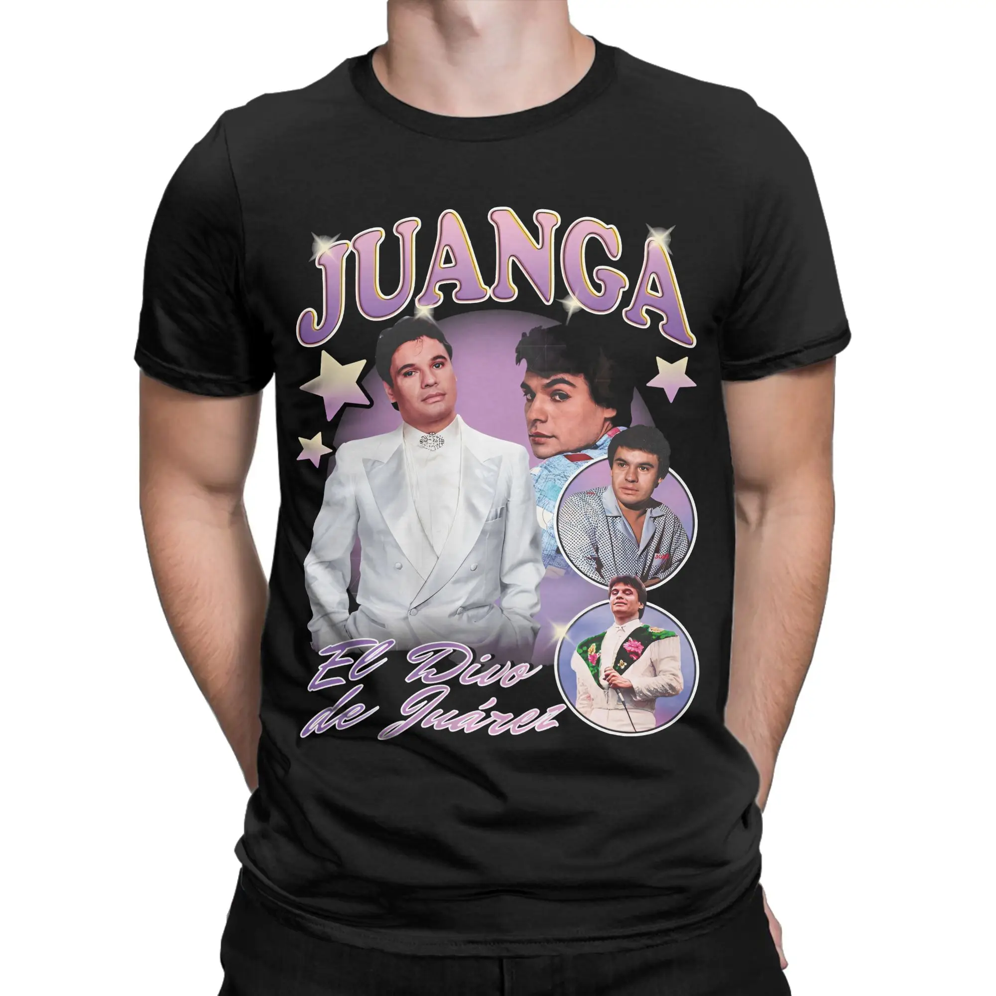 Vintage Juan Gabriel Juanga El Divo de Juarez T-Shirt Herren Rundkragen Baumwoll-T-Shirts Kurzarm-T-Shirts Plus Size Kleidung