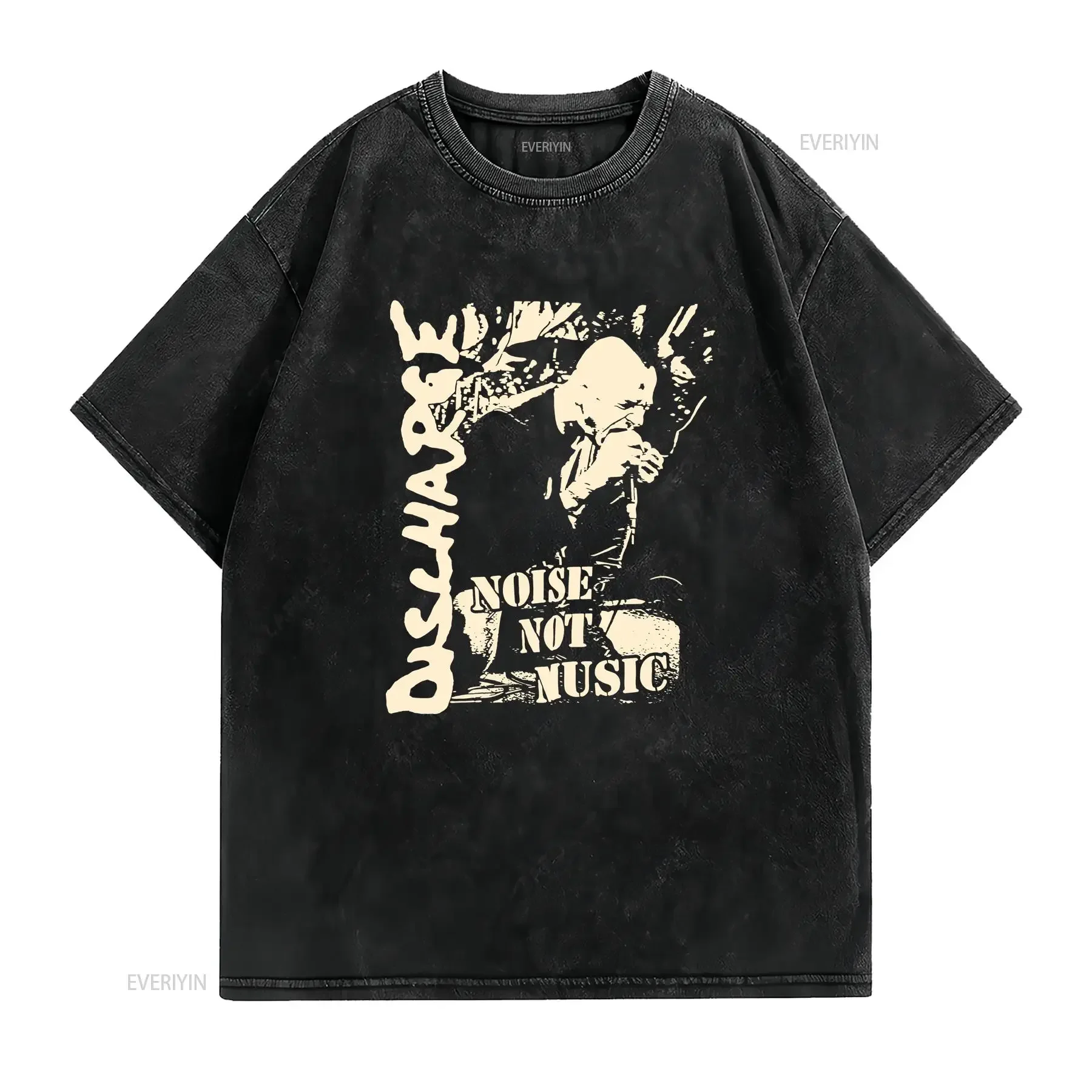 Discharge Noise Not Music Hardcore Punk Rock Band T Shirt Rare XL vintage Washed homme Unisex streetwear Breathable Versatile