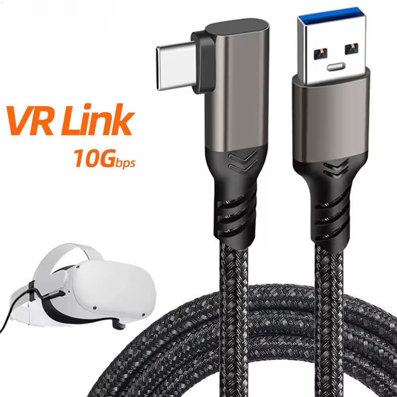 USB A zu USB C 10 Gbit/s 5 m 3 m Kabel 3A USB3.2 Gen1 Schnellladung für Oculus Quest Link VR Headset Datenübertragung USB-A VR Zubehör