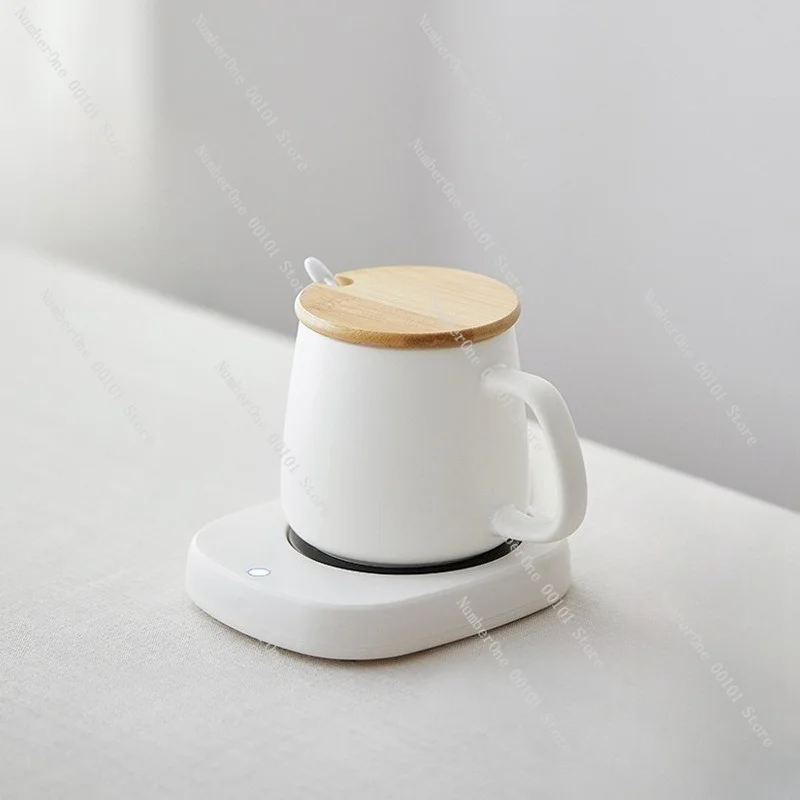 55°C Constant Temperature Cup Warmer Electric Mug Heating Pad Smart Thermostatic Coaster Hot Milk Beverage Office Home Desk