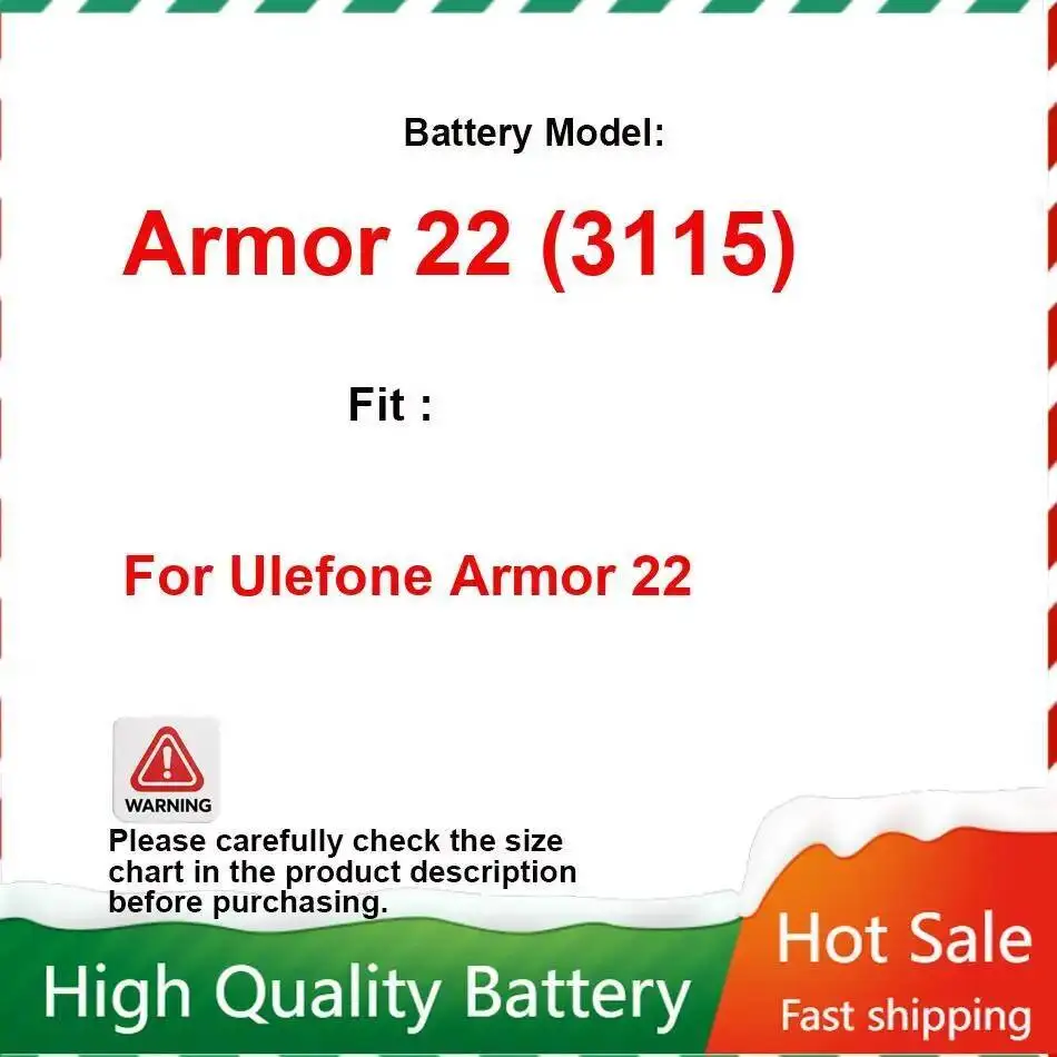 

Reliable Replacement For Ulefone Armor 22 3115 Mobile Phone Battery High Performance 6600Mah