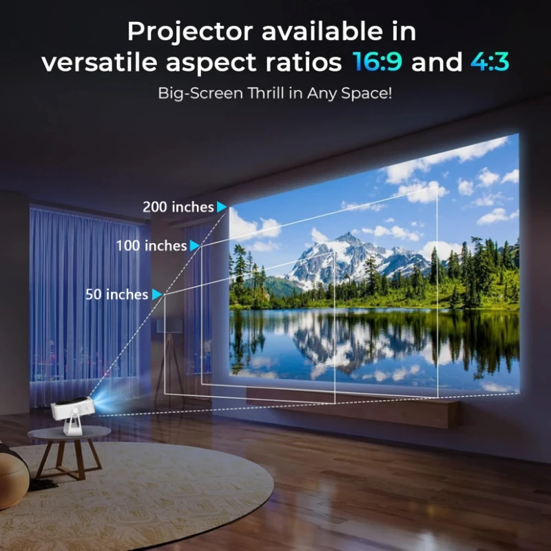Native 1080P Portable Projector Supports 4K High-definition Playback Automatic Focusing/correction