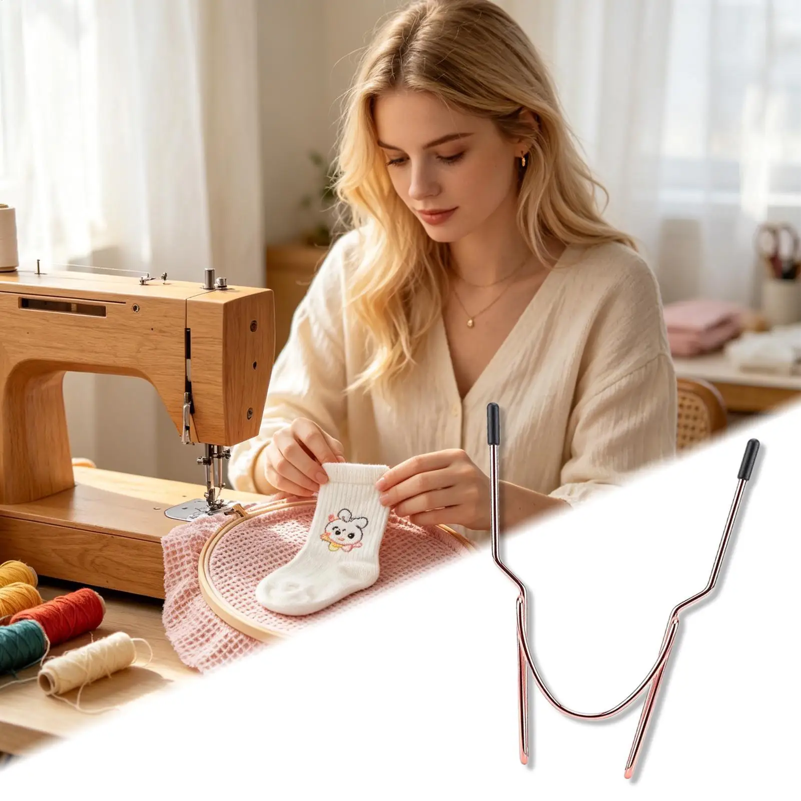 Sock Hoop For Embroidery Machine Metal Easy Portable Socks Aid Embroidery Hooping Aid For Women Men Adults Beginners Experts