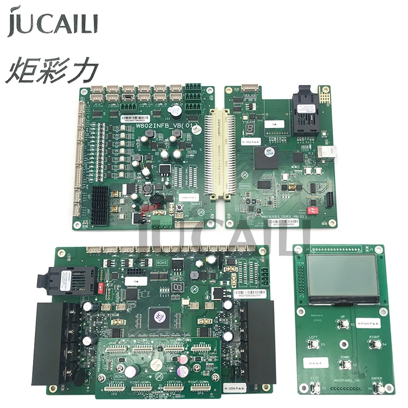 JUCAILI i3200 2heads flatbed board kit for Wellprint mainboard Carriage main board 6 Keys Keypad W802INFB_VB(01)W802T3200_VC(02)