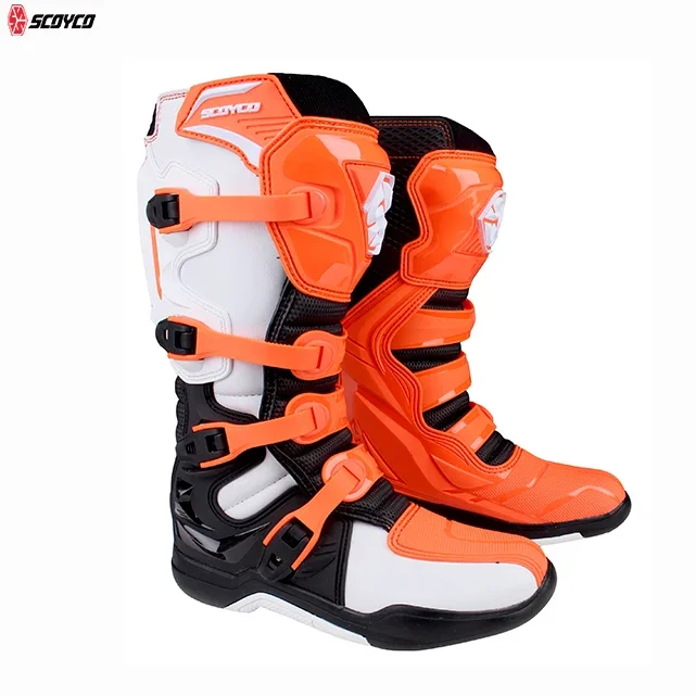 SCOYCO 2022 Motor Bike Racing Shoes Waterproof Motorbike  Riding Motocross Boots Sport Shoes Moto Mens Biker Motorcycle Boots