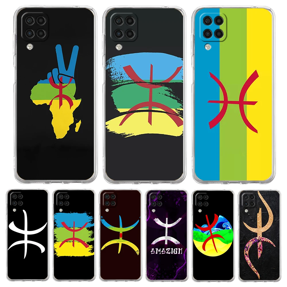 Amazigh Berber Flag Case for Samsung Galaxy A13 A22 A32 A52 A72 A51 A71 A11 A31 A41 A01 A21S 5G Transparent Silicone Shell Capas