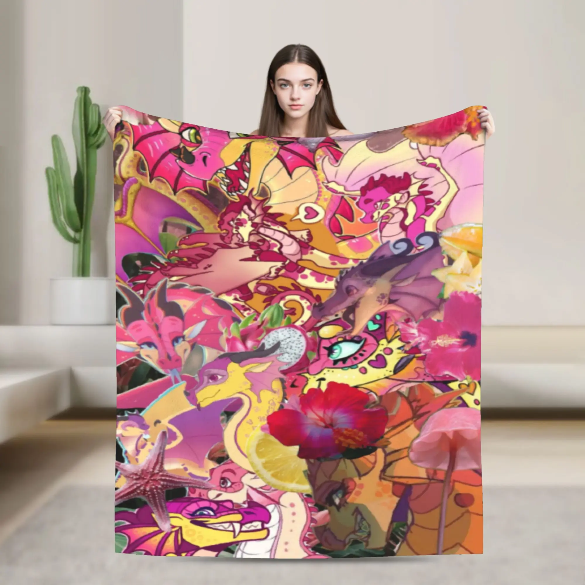 Wing Of Fire dragon Blankets Lightweight Thin Coral Fleece Plush Comfort Gift  Throw Blankets Plush Thin Quilt