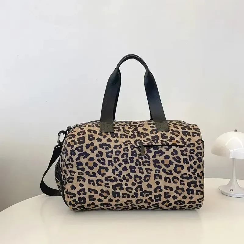 Leopard and Solid Retro Large Capacity Travel Bags 2025 Sense of Luxury Super Cool Shoulder and Crossbody Bags for Women on Sale