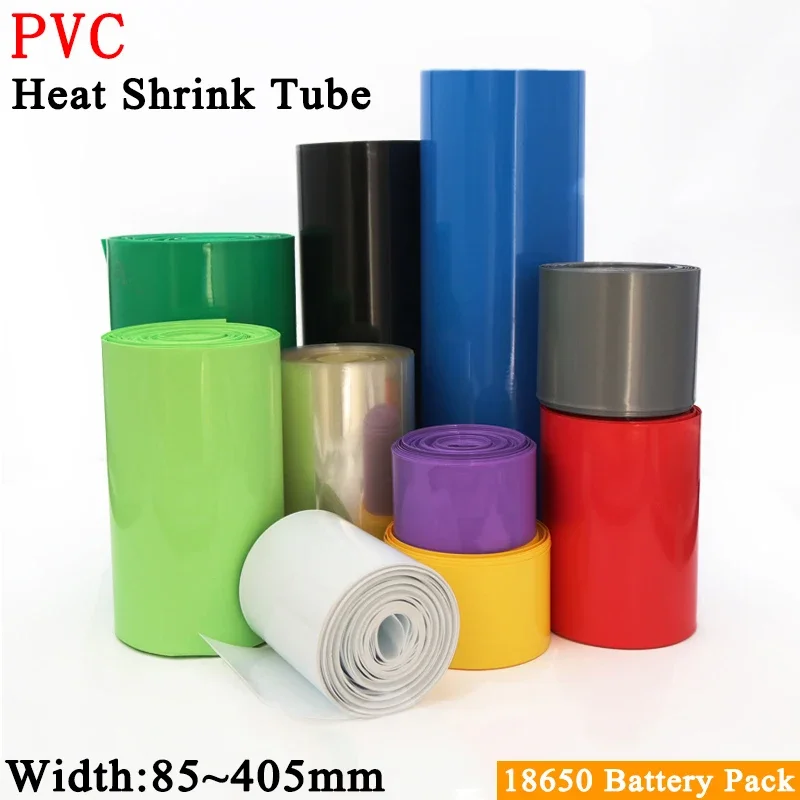 1M Breedte 85Mm ~ 400Mm 18650 Lip Batterij Pvc Krimpkous Krimpfolie Pak Geïsoleerde Film Wikkel Lithium Case Mouw