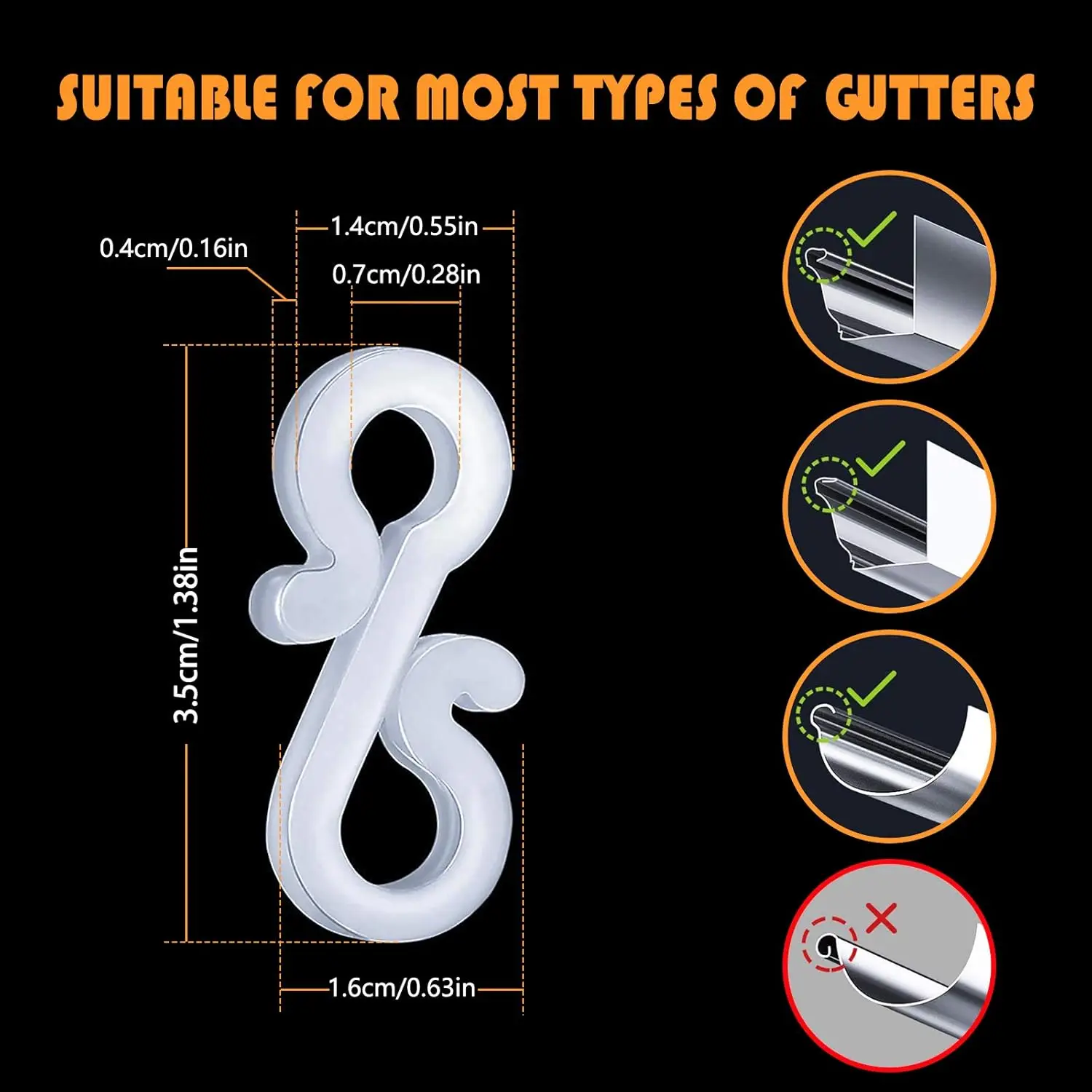 Picture 7: 10-100Pcs Christmas Light Clips Gutter Hanger Hooks S Clips for Hanging Outdoor String Lights Rope Lights Xmas Tree Decoration