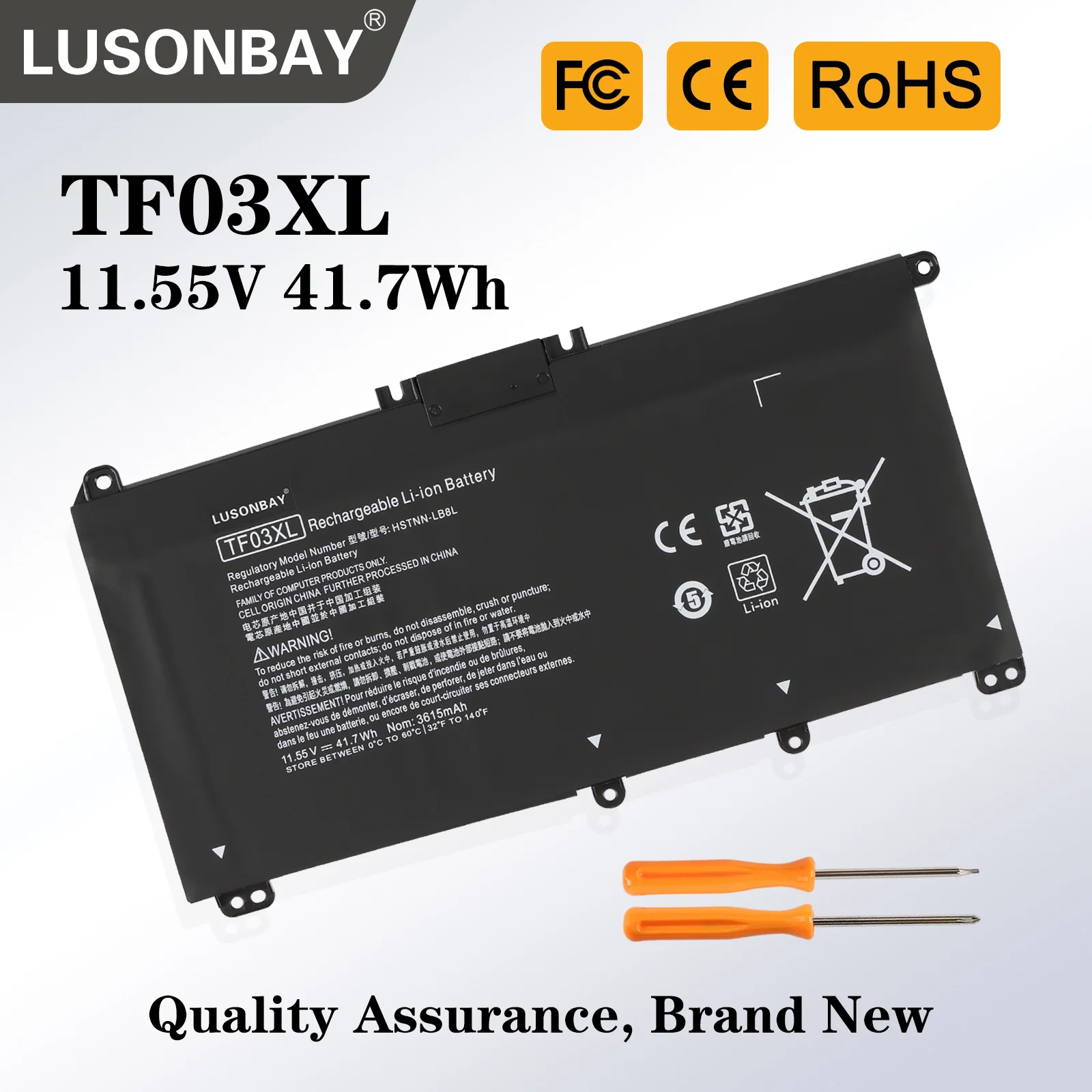 

LUSONBAY TF03XL Laptop Battery For HP Pavilion 14-BK 14-CE 15-CS 15-CC 15-CD 17-BY TPN-C136 TPN-I130 TPN-Q207 41.7WH