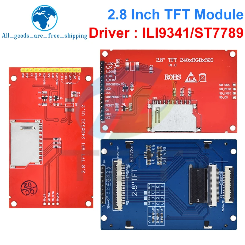 Imagem -05 - Tzt Lcd Serial Port Module para Arduino 2.8 240x320 Spi Tft Pcb Micro sd Ili9341 St77v 5v 3.3v 2.8 Display Led