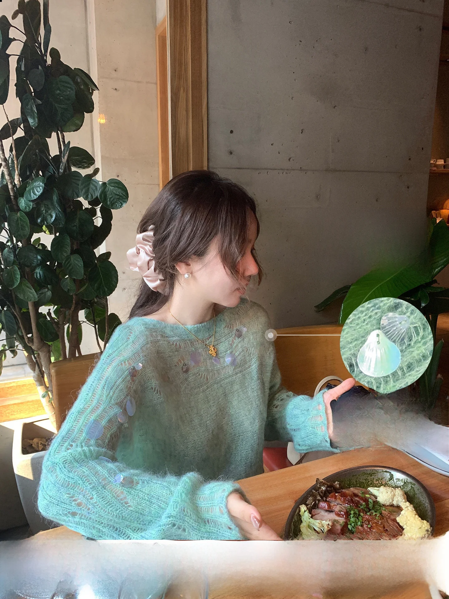 

Women's Alpaca Wool Knitted Sweater Hollow out Design Casual Sle Long Sve round Ne Top Spring Autumn Season Faion