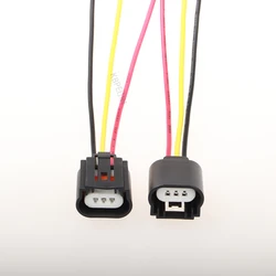 2Pcs Car H13 9008 Bulb Socket Adapter Ceramics 3Pins For Headlights Female Plug Connector Accessories