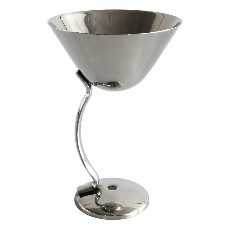 

Stainless steel cocktail glass metal goblet bar minimalist