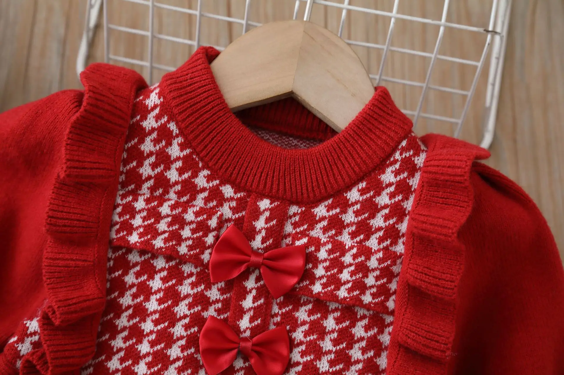 Children\'s Sweaters Bow Sweater Dress Little Fragrance Sweet Knit Dress Baby Girl Winter Clothes Girls Dresses for 2 To 6 Years