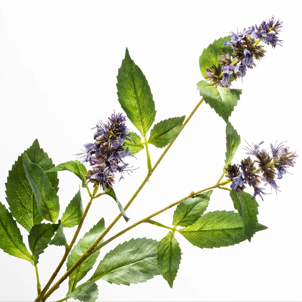 Flor Artificial de Pogostemon de 3 Cabezas, Tallo Alto, Simulación de Pogostemon, Planta Falsa de Plástico y Seda, Flor Artificial para Decoración de Jardín