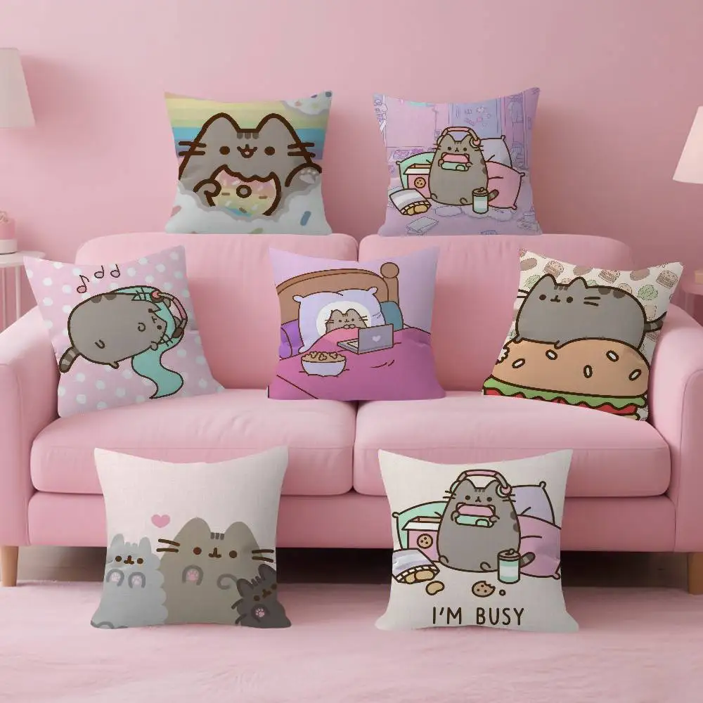 Poszewka na poduszkę do sypialni, salonu, na sofę, dekoracyjna poszewka na poduszkę, urocza P-pusheen-S CUTE