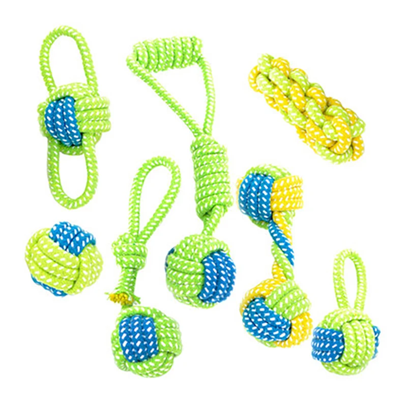 Dog Toy Bite Rope Safety Tasteless Teeth Resistant Grinding Tug Of War Knot Bauble Twine Ball Teddy Large And Small Doggy Toys