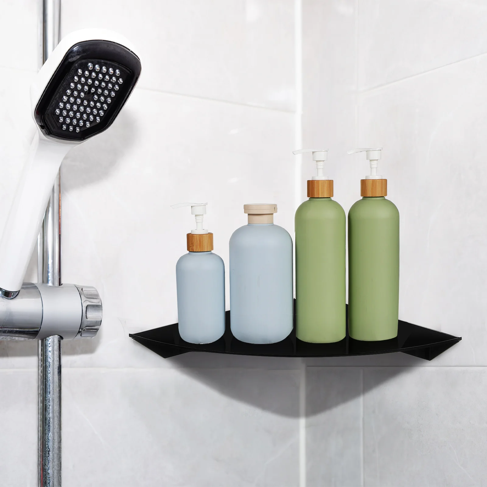 

Acrylic Display Stand Bathroom Shelf Organizer Strong Material Stylish Appearance Easy Installation Corner Floating Shelves