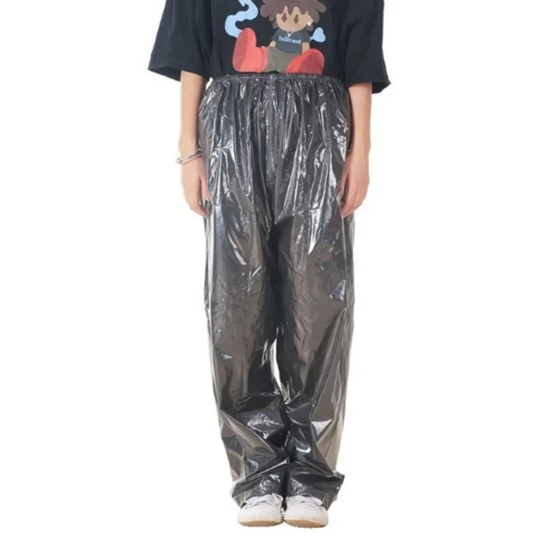Para sportów na świeżym powietrzu wodoodporne plastikowe spodnie TPU na co dzień luźne spodnie Cargo miękkie gładkie ciche szczelne spodnie na pieluchy ABDL