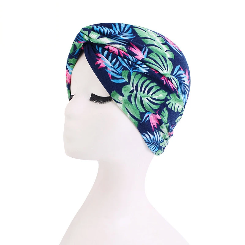 Neue Frauen gedruckt Twist Knot Turban indischen muslimischen Kopf wickel Chemo Cap Hijab Mütze Motorhaube Kopf wickel Bandanas Haarausfall Kopftuch