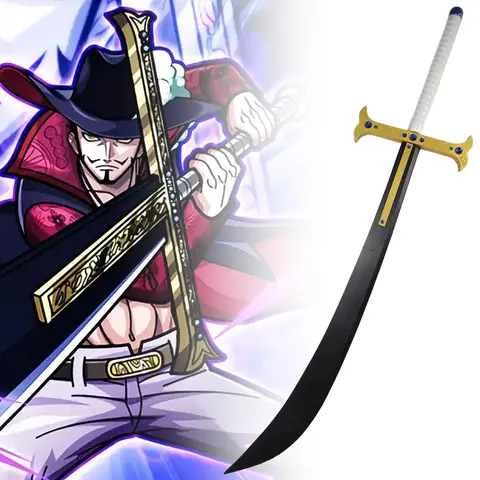 대형 Dracule Mihawk Katana 독수리 검 나무 닌자 칼 애니메이션 코스프레 실제 전체 크기 일본 Katana 사무라이 세이버 장난감