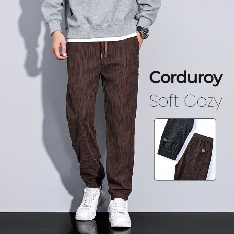 

Spring Autumn New Men's Casual Pants Corduroy Trendy Male Pants Youth Fashion Streetwear Trousers Fitness Jogging Sweatpants