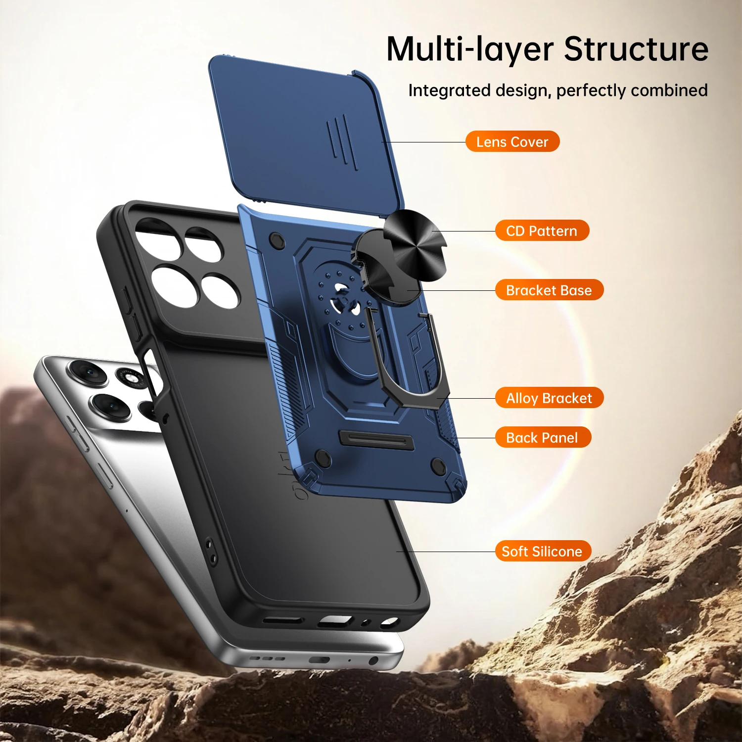 Stoßfeste magnetische Schutzhülle mit Kameraständer und Schiebeverschluss für Motorola G56 G85 G96 G67 G86 Power EDGE 60 70 PRO FUSION ULTRA – Detail 7