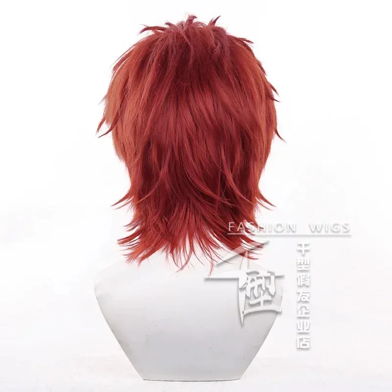 CosplayAnime Suoh Mikoto Cosplay Wigs K Costume Synthetic Hair Red 30cm Short Halloween Party +Wig Cap om[8
