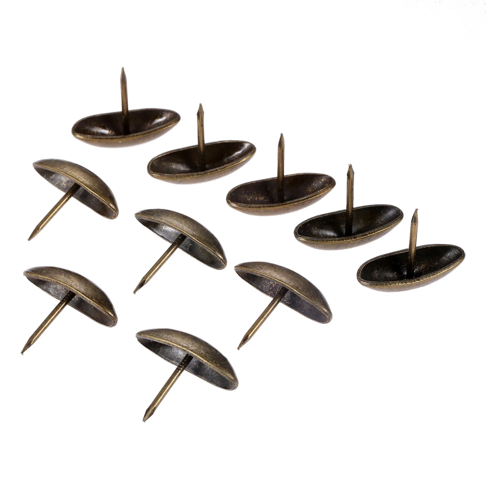 10Pcs Zinc Alloy Olive Shape Upholstery Nails Jewelry Wooden Box Sofa Decor Tack Door Stud Furniture Pushpin 30*25mm