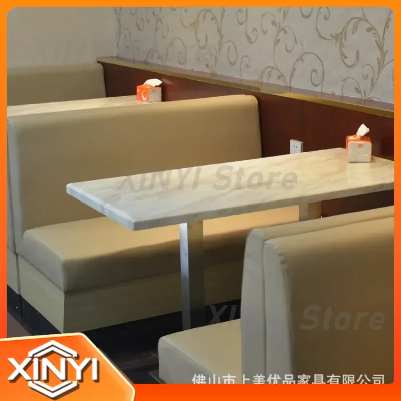 Commercial Solid Wood Dining Table and Chair Set for Tea Restaurant Cafe Western Restaurant Internet Celebrity Card Seat Sofa
