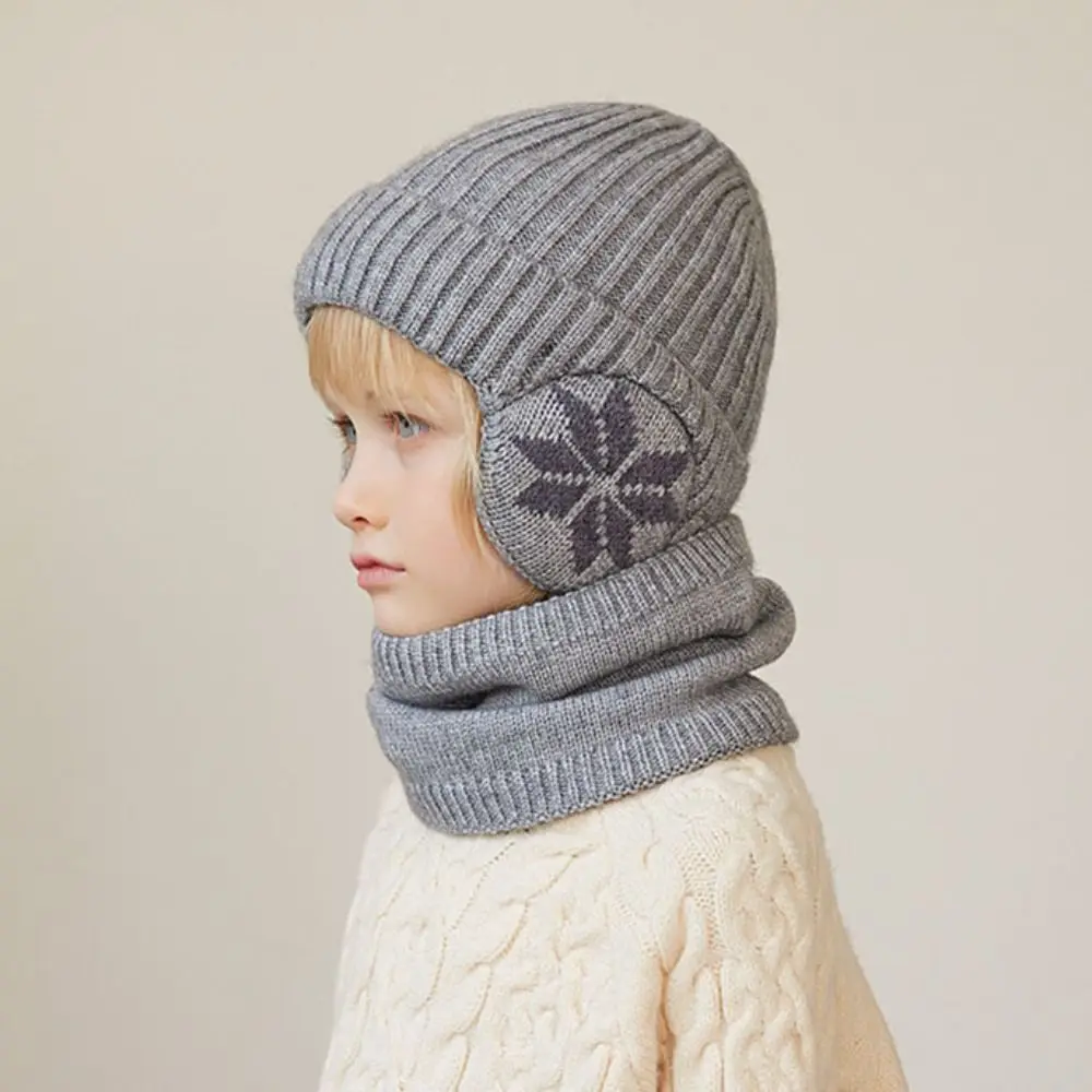 

2 шт., мягкие однотонные шерстяные шапки для защиты ушей, плюшевая детская вязаная шапка-ушанка, ветрозащитный утолщенный пуловер, уличная одежда