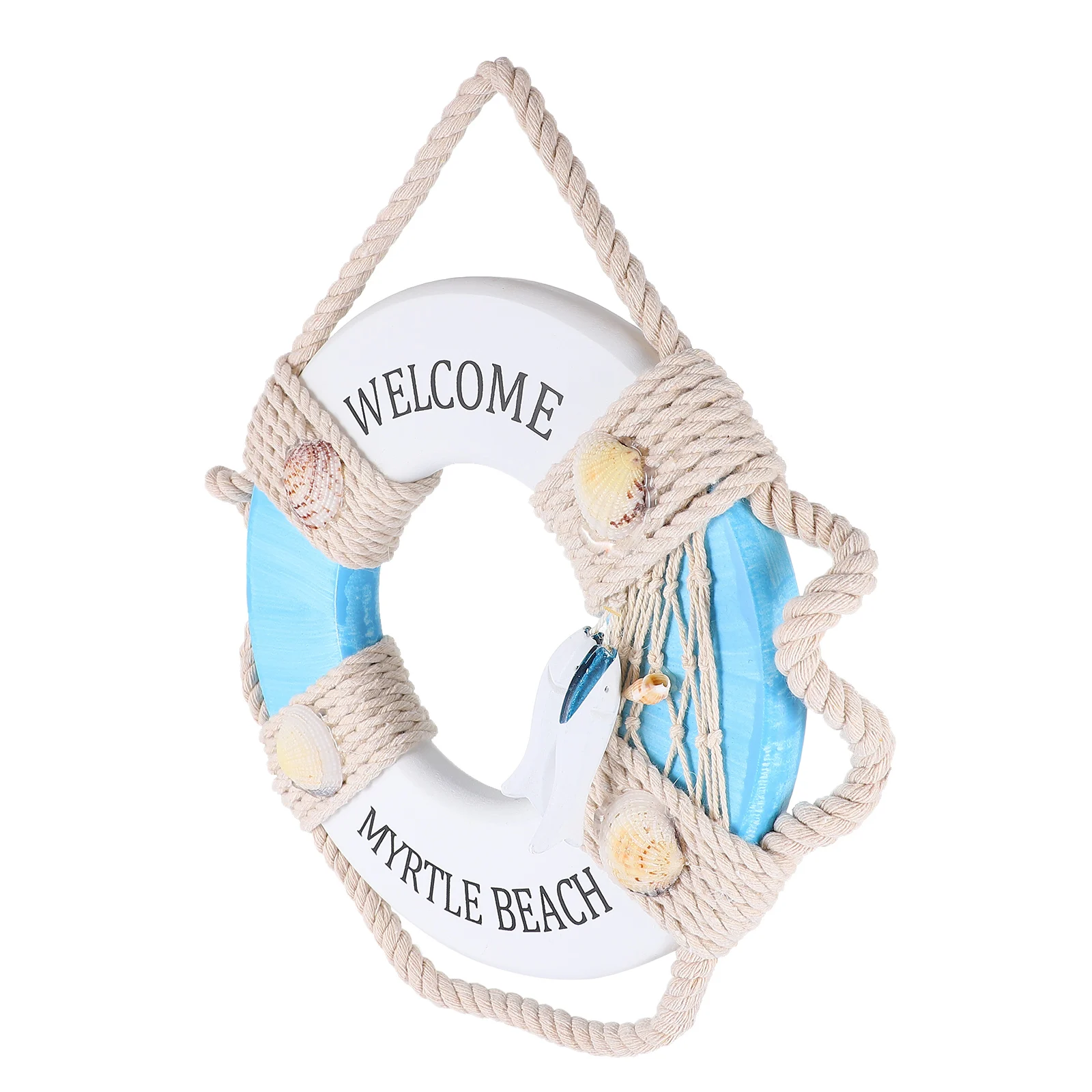 

Wooden Life Ring Decorations Rope Wall Hanging Home Hotel Bar Decoration Stylish Eco Friendly Versatile Usage