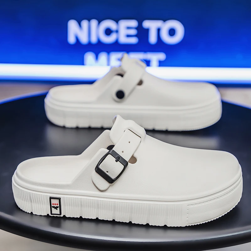 

Trendy Summer Thick Sole Slip-On Mule Sandals for Men & Women, Breathable Office Casual Shoes, Platform Sandals