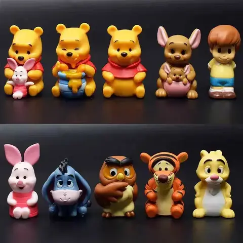 10pcs/set Cartoon Winnie The Pooh Action Figure Toy Pooh Bear Tigger Eeyore Piglet Action Figure Dolls Toy For Kids Gifts