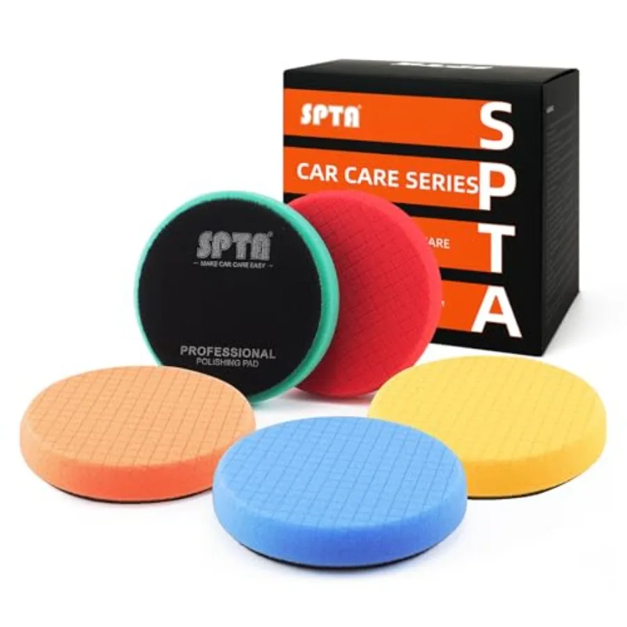Buffg Polishg Pads, 5Pcs Face for 5 125mm Backing Plate Mix Cutting Force Buffing Pads Cutting Polishing Pad Kit for Car Buffer