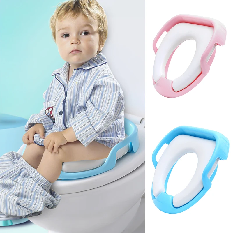 PVC padded children\'s toilet seat portable auxiliary infant toilet toilet training toilet seat for male and female babies