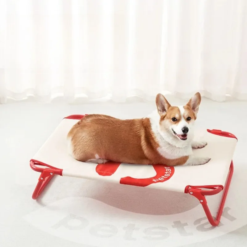 Foldable Dog Bed for Medium Dogs - Portable Pet Cot with Breathable Mesh, No Assembly Camping Bed Indoor Outdoor All-Season Use