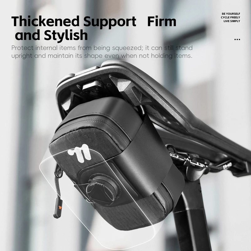 

WEST BIKING Bicycle Saddle Bag Multifunctional Storage Tail Bag Thickened Polyester Wear-Resistant Saddlebag Portable Self-Lock