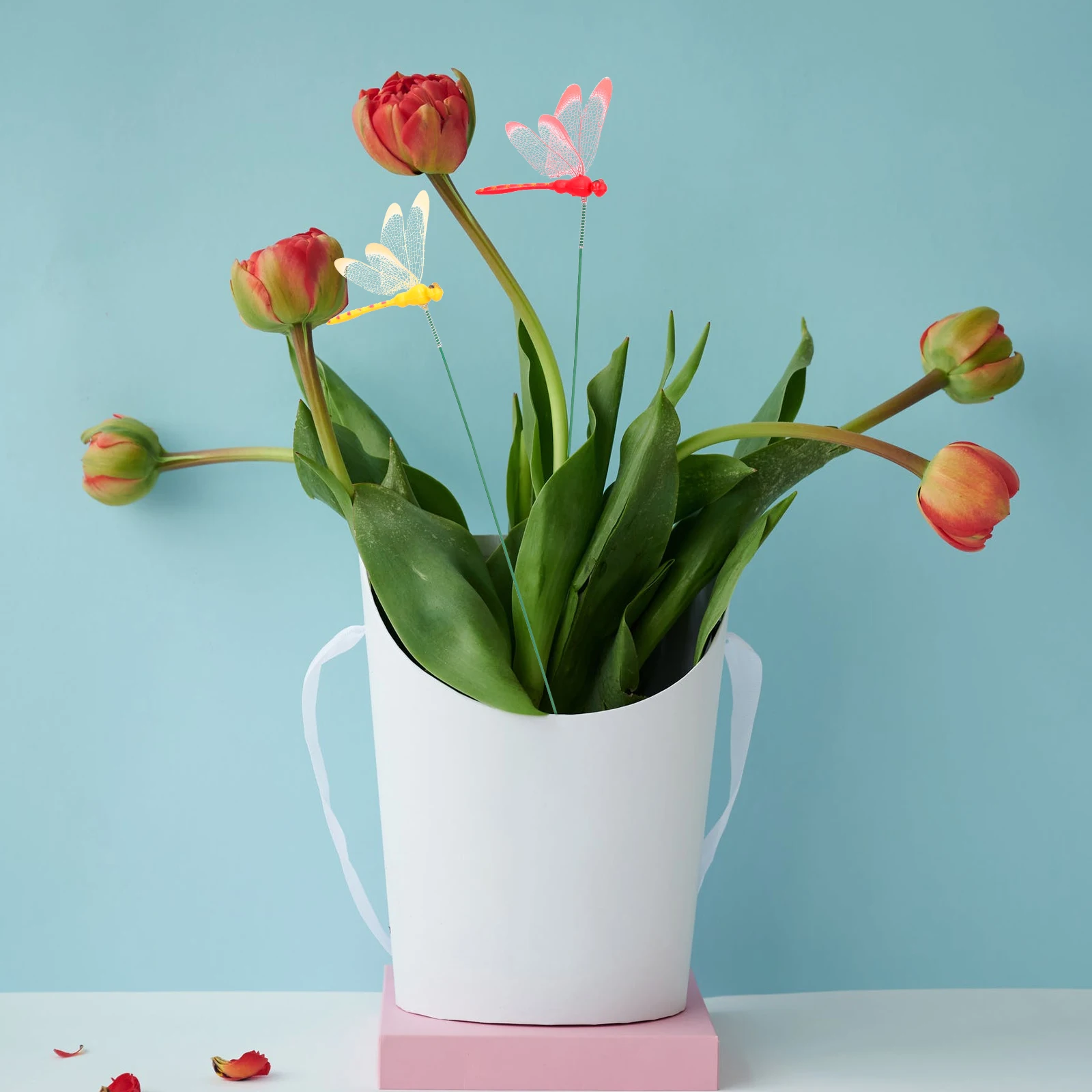 

12pcs Dragonfly Dragonfly Stakes Decorations Garden Stake Crafts Yard Stakes Outdoor Grassland Home Decoration