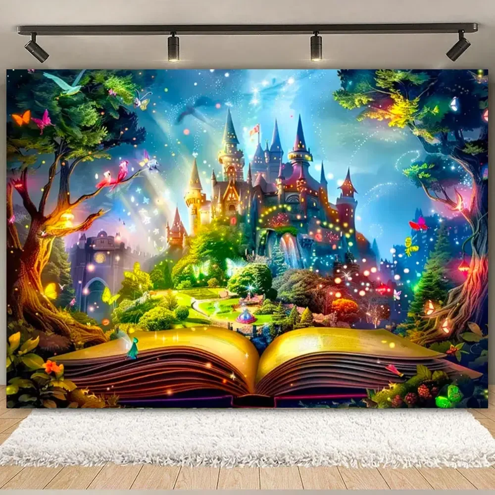 

Fairy Tale Enchanted Forest Backdrop Photography Wonderland Dreamy Jungle Mushroom Baby Birthday Party Backgrounds Decor Prop